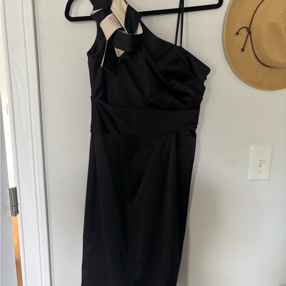 Max & Cleo Black Asymmetrical One-Shoulder Cocktail Dress